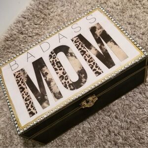 Mom painted wooden Keepsake Stash Trinket box